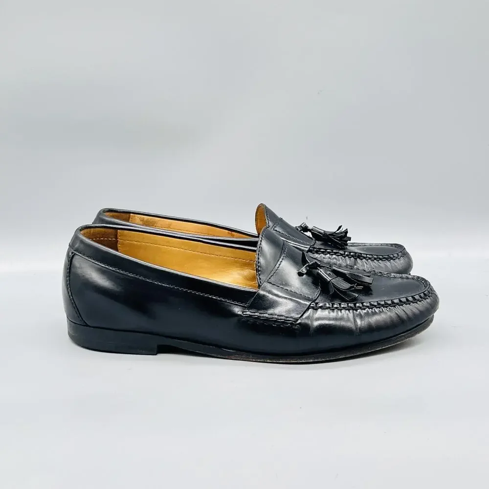 Cole Haan Shoes Mens 11.5 Black Leather Vtg Air Tassel Loafers Slip On Dress